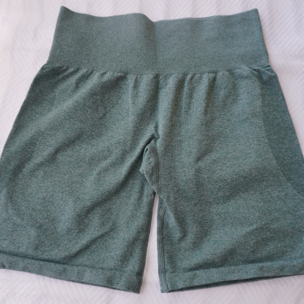 Women's Green High-Waisted Shorts